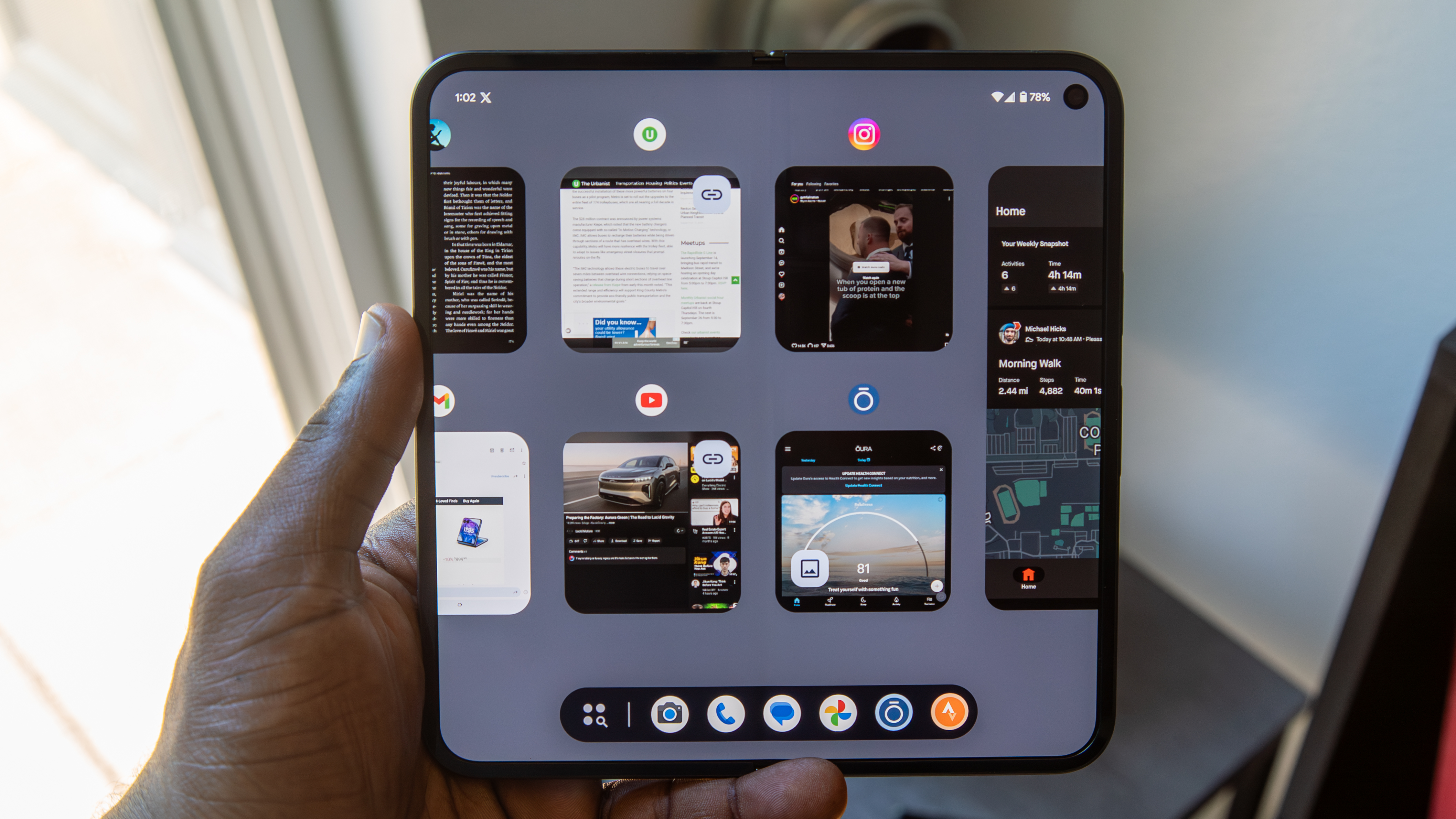 Pixel 9 Pro Fold open apps view